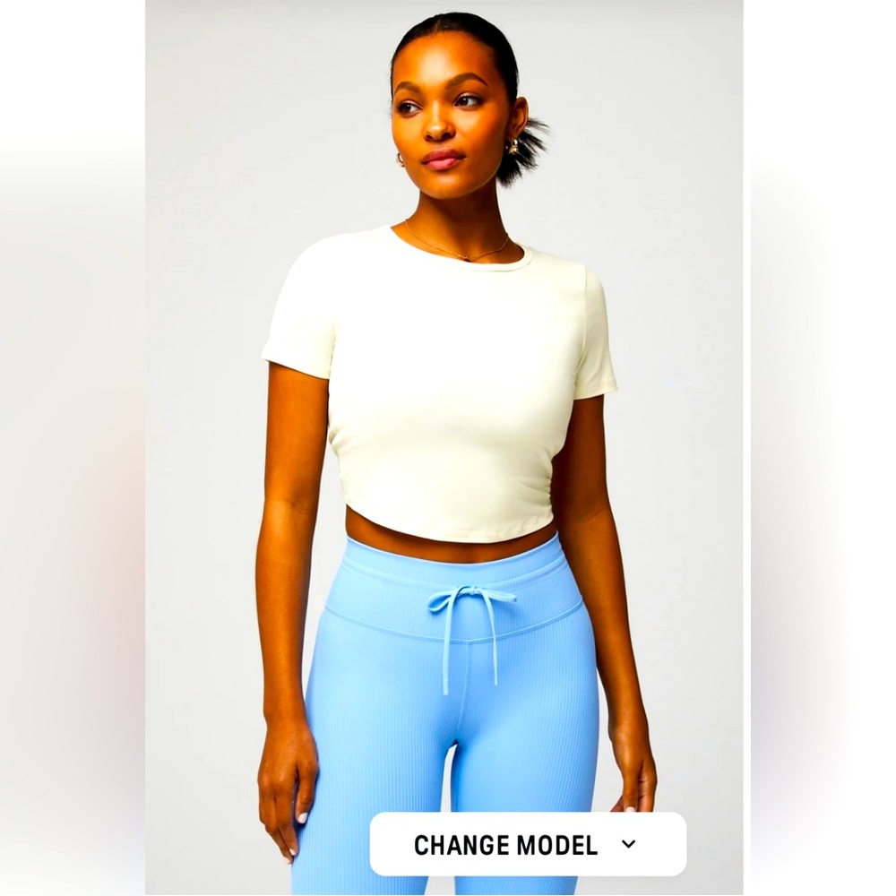 Fabletics Cream Short-Sleeve Tee